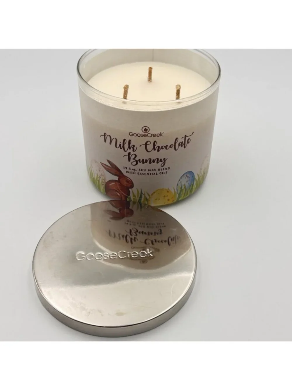 Goose Creek Milk Chocolate Bunny 3 Wick Jar Jar Candle 14.5 oz Easter Gourmand